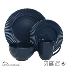 16PCS Embossed Ceramic Stoneware Dinner Set Manufacture